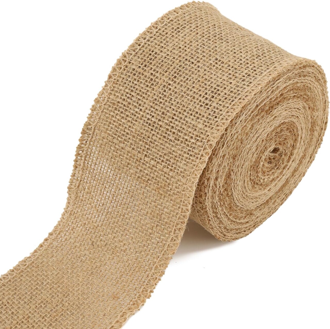 3 Inch Burlap Wide Fabric Craft Ribbon,10 Yard, Natural Brown Ribbon for Bow Crafting,Wreath-Making, Tree Decoration